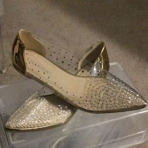 Rhinestone and Gold Flats